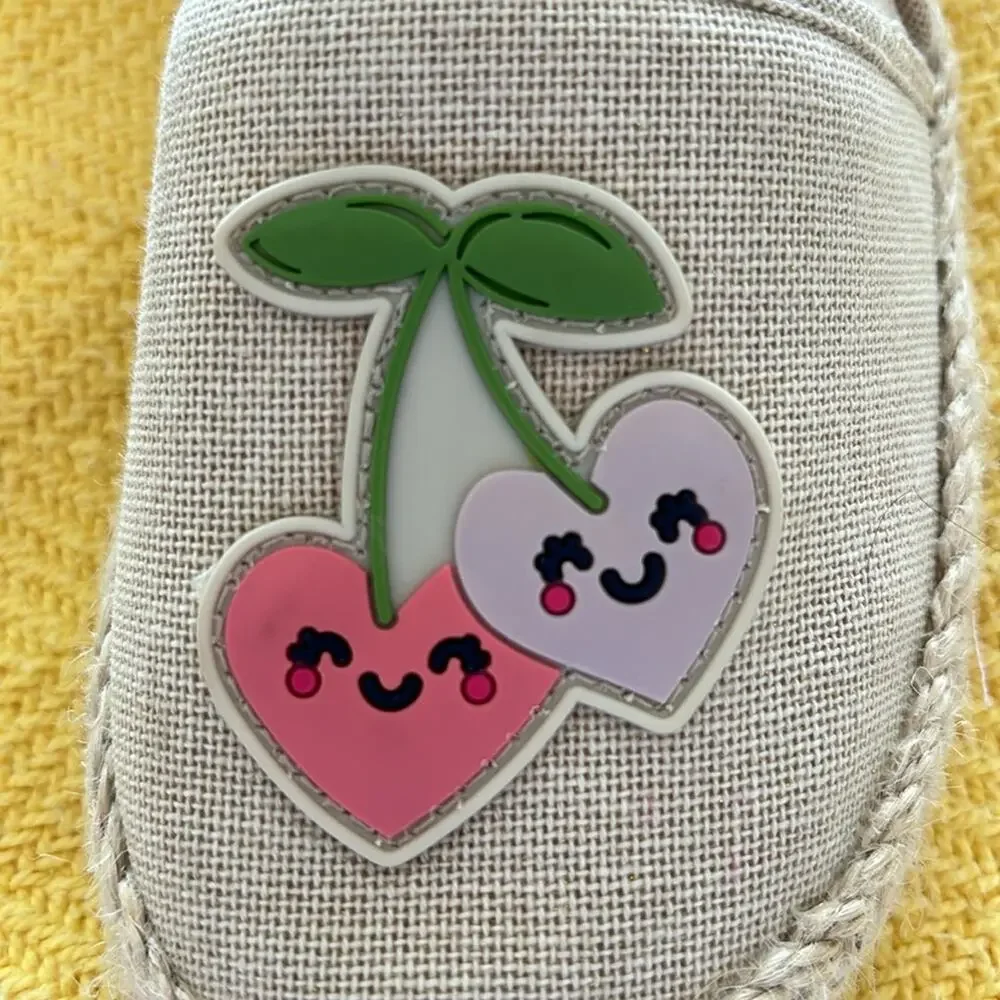 Carters tan linen strawberry toe detail slip on espadrille rubber sole nwot